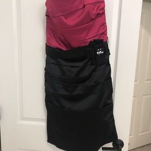 Strapless rouched dress